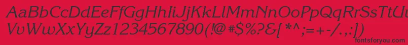 KorinnacItalic Font – Black Fonts on Red Background