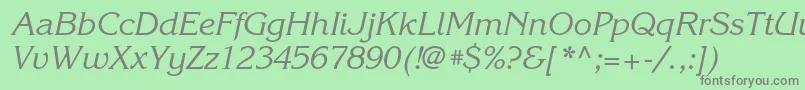 フォントKorinnacItalic – 緑の背景に灰色の文字