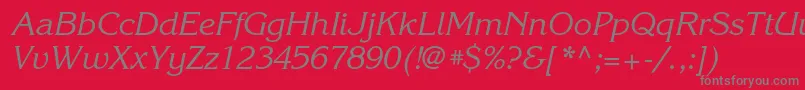 KorinnacItalic Font – Gray Fonts on Red Background