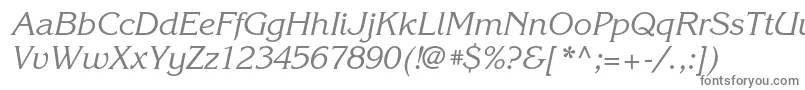 KorinnacItalic Font – Gray Fonts on White Background