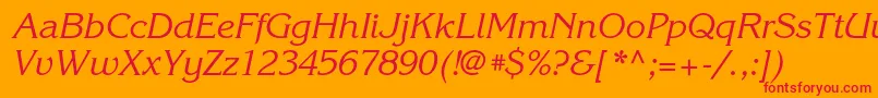 KorinnacItalic Font – Red Fonts on Orange Background