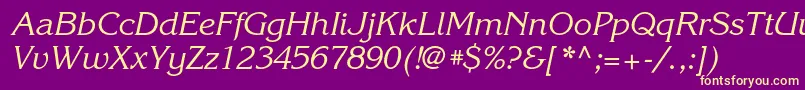 KorinnacItalic Font – Yellow Fonts on Purple Background