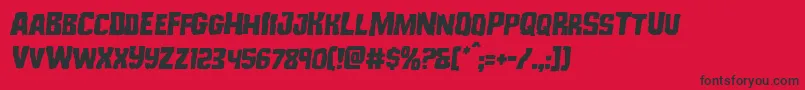 フォントMonsterhuntersemital – 赤い背景に黒い文字