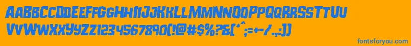 Monsterhuntersemital Font – Blue Fonts on Orange Background