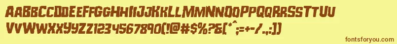 Monsterhuntersemital Font – Brown Fonts on Yellow Background