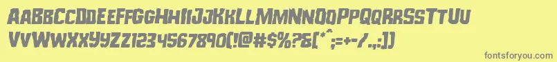 フォントMonsterhuntersemital – 黄色の背景に灰色の文字