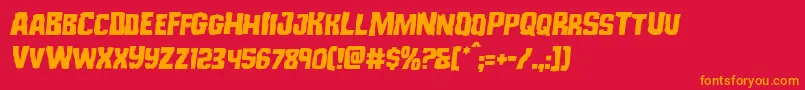 Monsterhuntersemital Font – Orange Fonts on Red Background