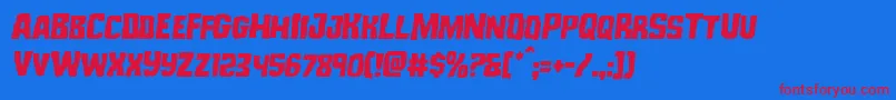 Monsterhuntersemital Font – Red Fonts on Blue Background