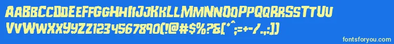 Monsterhuntersemital Font – Yellow Fonts on Blue Background