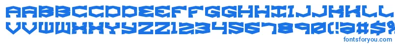 GyroseShiftBrk-Schriftart – Blaue Schriften auf weißem Hintergrund