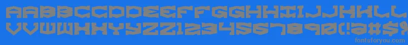 GyroseShiftBrk-Schriftart – Graue Schriften auf blauem Hintergrund