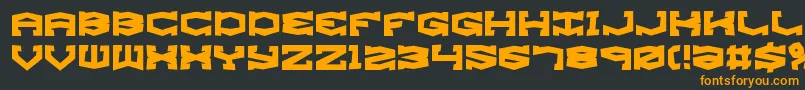 フォントGyroseShiftBrk – 黒い背景にオレンジの文字