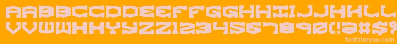 GyroseShiftBrk-Schriftart – Rosa Schriften auf orangefarbenem Hintergrund