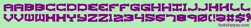 GyroseShiftBrk-fontti – violetit fontit vihreällä taustalla