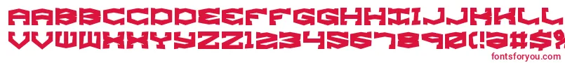 フォントGyroseShiftBrk – 白い背景に赤い文字