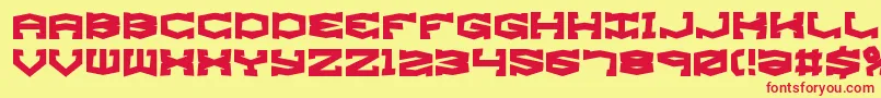 GyroseShiftBrk Font – Red Fonts on Yellow Background