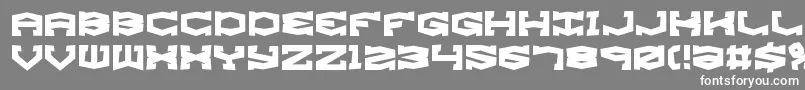 GyroseShiftBrk-fontti – valkoiset fontit harmaalla taustalla