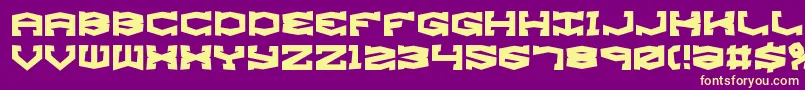 フォントGyroseShiftBrk – 紫の背景に黄色のフォント