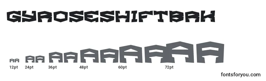 Размеры шрифта GyroseShiftBrk