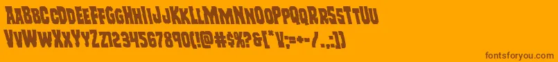 Freakfinderleft Font – Brown Fonts on Orange Background