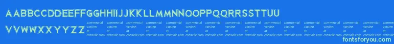 KorribanRegular Font – Green Fonts on Blue Background