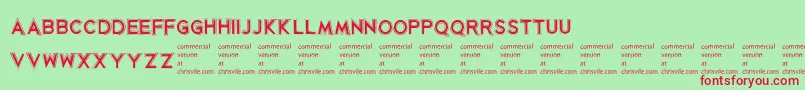 KorribanRegular Font – Red Fonts on Green Background