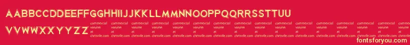 KorribanRegular Font – Yellow Fonts on Red Background