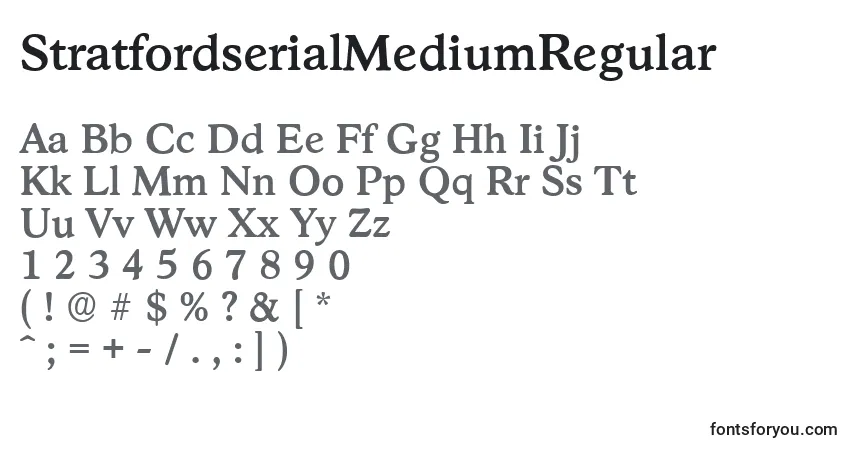 StratfordserialMediumRegular font – alphabet, numbers, special characters