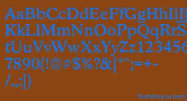 StratfordserialMediumRegular font – Blue Fonts On Brown Background