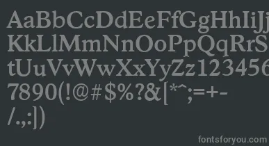 StratfordserialMediumRegular font – Gray Fonts On Black Background