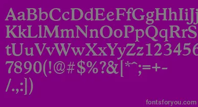 StratfordserialMediumRegular font – Gray Fonts On Purple Background