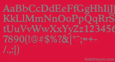 StratfordserialMediumRegular font – Gray Fonts On Red Background