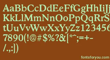 StratfordserialMediumRegular font – Green Fonts On Brown Background