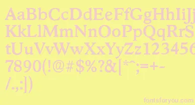 StratfordserialMediumRegular font – Pink Fonts On Yellow Background