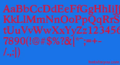 StratfordserialMediumRegular font – Red Fonts On Blue Background