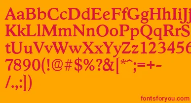 StratfordserialMediumRegular font – Red Fonts On Orange Background