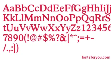 StratfordserialMediumRegular font – Red Fonts On White Background