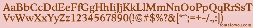 StratfordserialMediumRegular Font – Brown Fonts on Pink Background