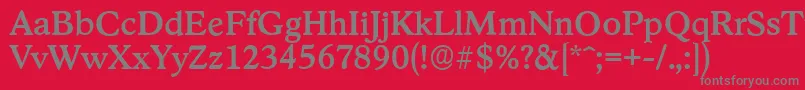 StratfordserialMediumRegular Font – Gray Fonts on Red Background