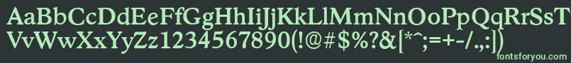 Шрифт StratfordserialMediumRegular – зелёные шрифты на чёрном фоне