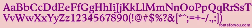 StratfordserialMediumRegular Font – Purple Fonts on Pink Background