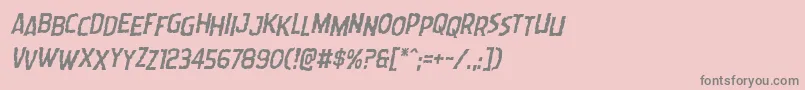 フォントWormcuisinestagital – ピンクの背景に灰色の文字