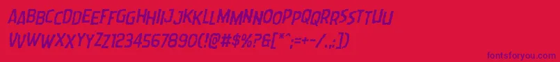 Weitere Informationen zur Wormcuisinestagital-Schriftart Wormcuisinestagital-Schriftart – Violette Schriften auf rotem Hintergrund