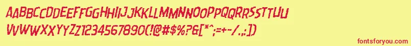 Wormcuisinestagital Font – Red Fonts on Yellow Background