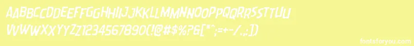 Wormcuisinestagitalフォントについての詳細 フォントWormcuisinestagital – 黄色い背景に白い文字