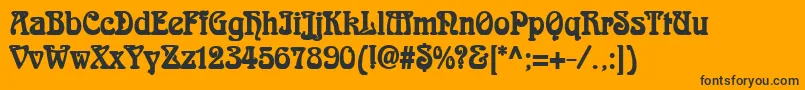 AidanThinBold-Schriftart – Schwarze Schriften auf orangefarbenem Hintergrund