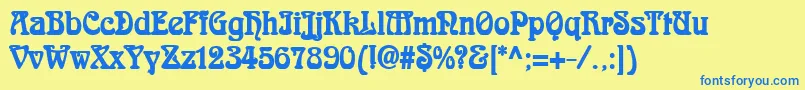 AidanThinBold Font – Blue Fonts on Yellow Background