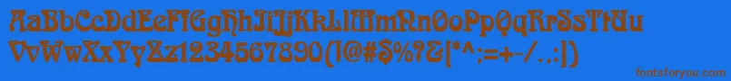 AidanThinBold Font – Brown Fonts on Blue Background