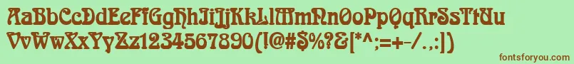 AidanThinBold Font – Brown Fonts on Green Background