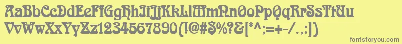 AidanThinBold-Schriftart – Graue Schriften auf gelbem Hintergrund
